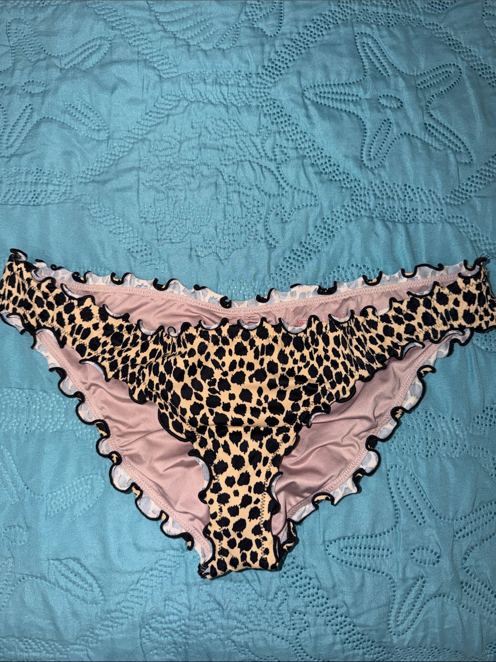 Victoria's Secret Leopard Print Strapless Bikini - Tan and Black - Picture 2 of 6